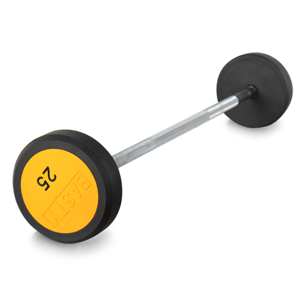 DP-05B Factory price black yellow fixed rubber barbell whole